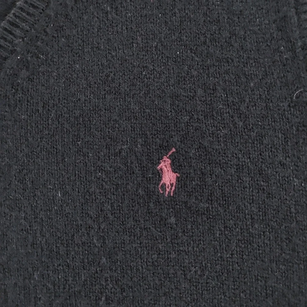 VTG Polo Ralph Lauren Sweater Vest Mens Large Black 100% Lambswool Pullover
